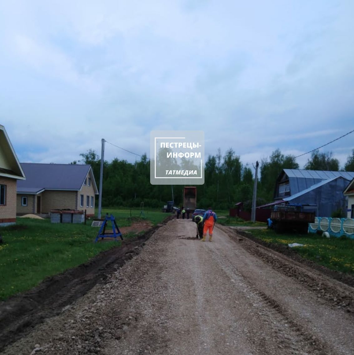 В селе Конь Пестречинского района проводятся дорожные работы
