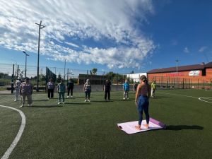 В Пестрецах прошла утренняя зарядка для жителей старше 55 лет