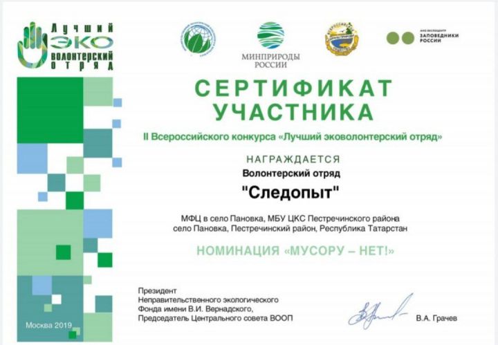 Волонтеры села Пановки участвовали в Всероссийском конкурсе «Лучший эковолонтёрский отряд»