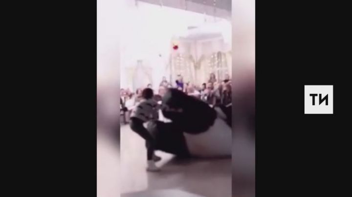 Драка на корпоративе с аниматором в костюме панды попала на видео