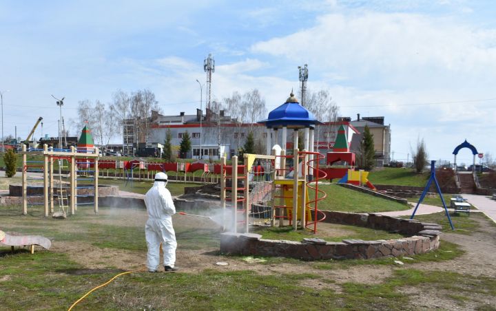 Пестречинские парки и скверы продезинфицируют