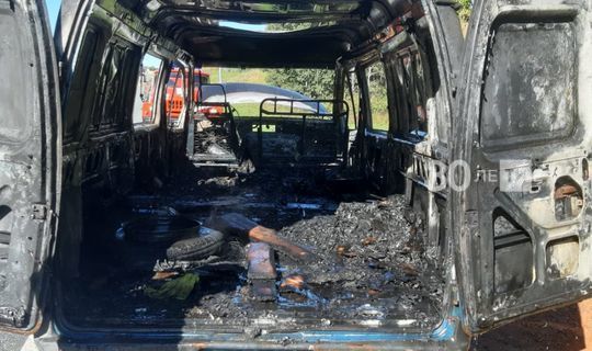 «ГАЗель» выгорела на трассе в  Пестречинском районе