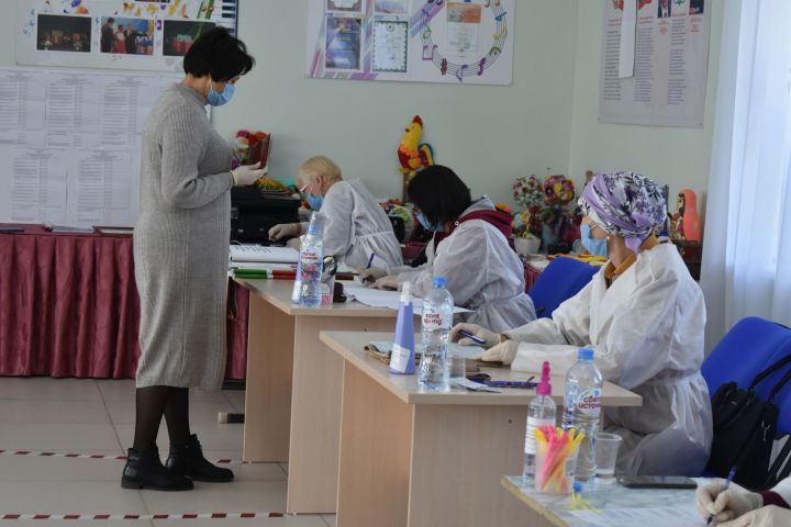 Жители села Кобяково голосуют в здании нового Дома культуры