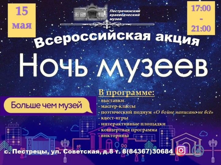 Питрәчлеләрне Бөтенроссия музей акциясендә катнашырга чакыралар