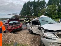 Два автомобиля столкнулись лоб в лоб  в Пестречинском районе