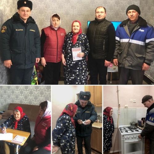 В Пестречинском районе ведут обход пожилых людей и устанавливают им пожарные извещатели