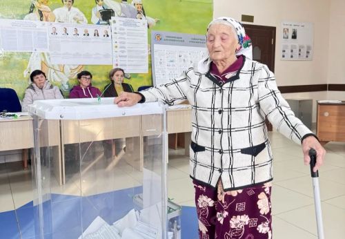 90-летняя жительница деревни Иске-Юрт пришла на выборы